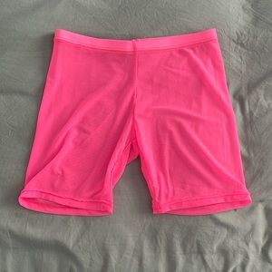 Sheer pink biker shorts, Barbie, edc, rave